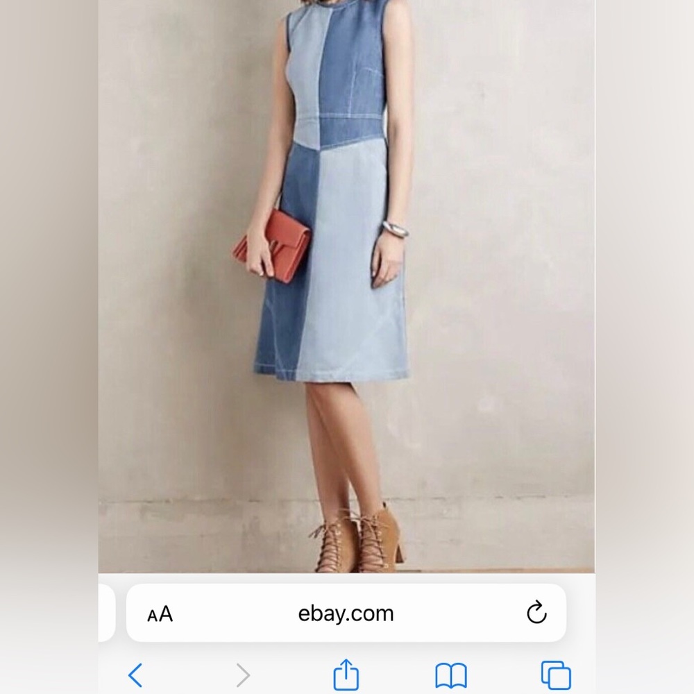 Anthropologie Holding Horses Denim Patchwork Dress/ Size 0